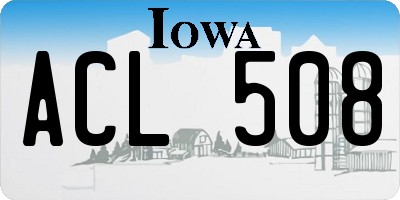 IA license plate ACL508