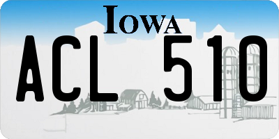 IA license plate ACL510