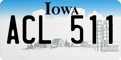 IA license plate ACL511