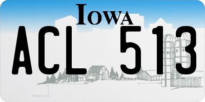 IA license plate ACL513