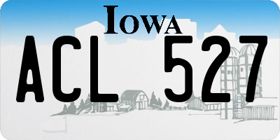 IA license plate ACL527