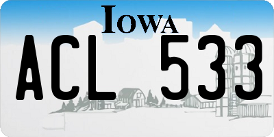 IA license plate ACL533