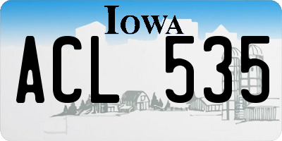 IA license plate ACL535
