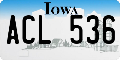 IA license plate ACL536