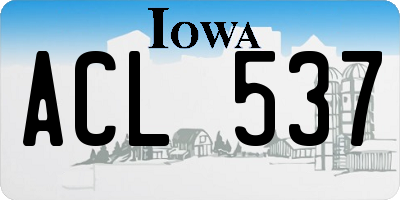 IA license plate ACL537