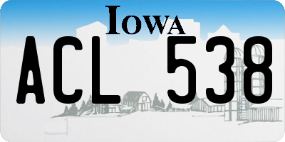 IA license plate ACL538