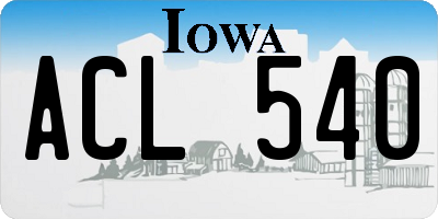 IA license plate ACL540