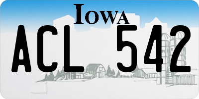 IA license plate ACL542