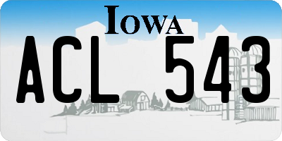 IA license plate ACL543