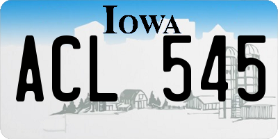 IA license plate ACL545