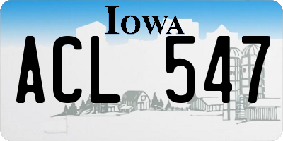 IA license plate ACL547