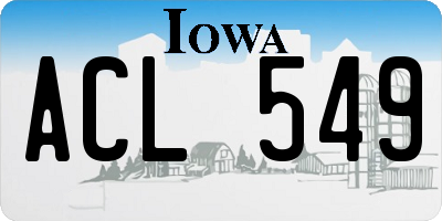IA license plate ACL549