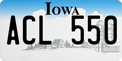 IA license plate ACL550