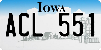 IA license plate ACL551