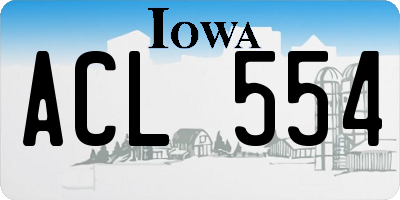 IA license plate ACL554
