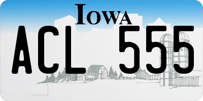 IA license plate ACL555