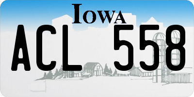 IA license plate ACL558