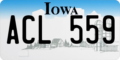 IA license plate ACL559