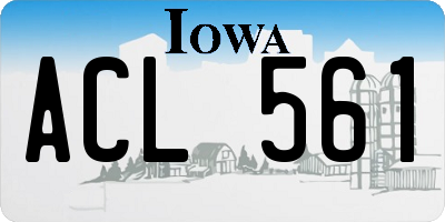 IA license plate ACL561