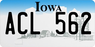 IA license plate ACL562