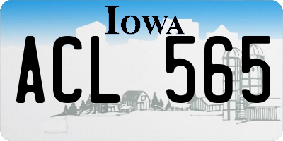 IA license plate ACL565
