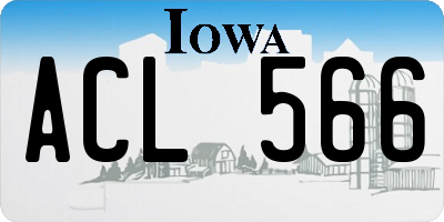 IA license plate ACL566