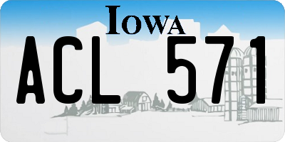 IA license plate ACL571