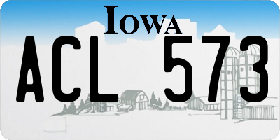 IA license plate ACL573