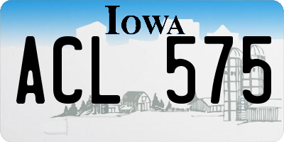 IA license plate ACL575