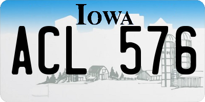 IA license plate ACL576