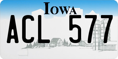 IA license plate ACL577