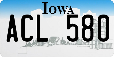 IA license plate ACL580