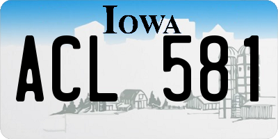 IA license plate ACL581