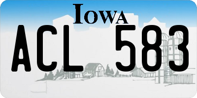 IA license plate ACL583