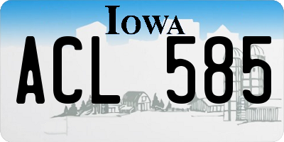 IA license plate ACL585