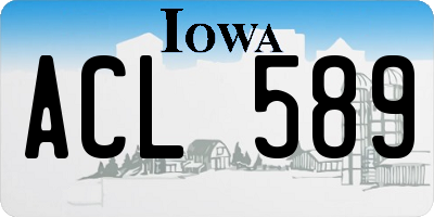 IA license plate ACL589
