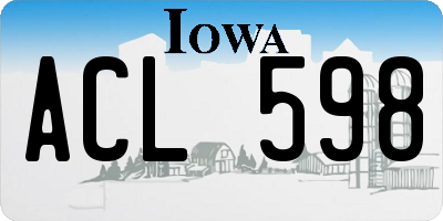 IA license plate ACL598