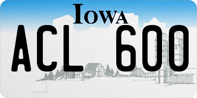 IA license plate ACL600