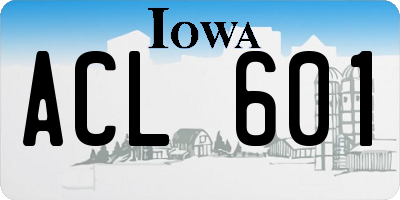 IA license plate ACL601