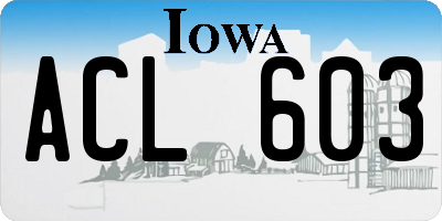 IA license plate ACL603