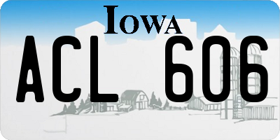 IA license plate ACL606