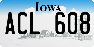 IA license plate ACL608