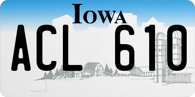 IA license plate ACL610
