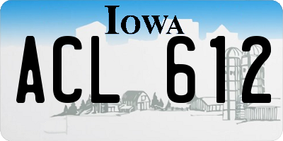 IA license plate ACL612