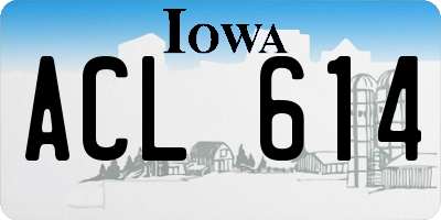 IA license plate ACL614