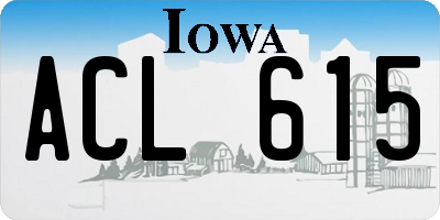 IA license plate ACL615
