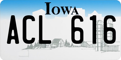 IA license plate ACL616