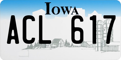IA license plate ACL617