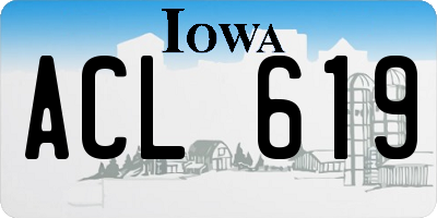 IA license plate ACL619