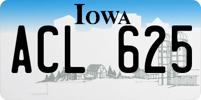 IA license plate ACL625